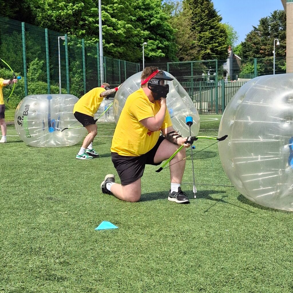 The best birthday party in Randalstown has adults vs kids Combat Archery