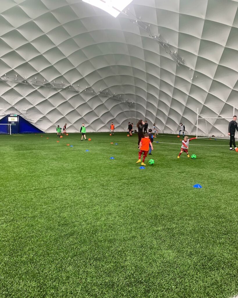 Indoor football coaching in Belfast at Colin Glen Leisure Indoor Dunmurry birthday party ideas