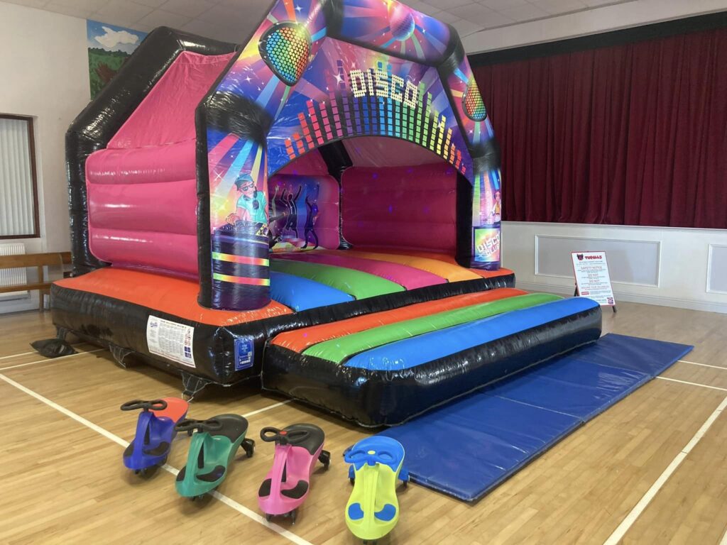 Disco inflatable hire for party planners NI Best Birthday party in Ballynahinch